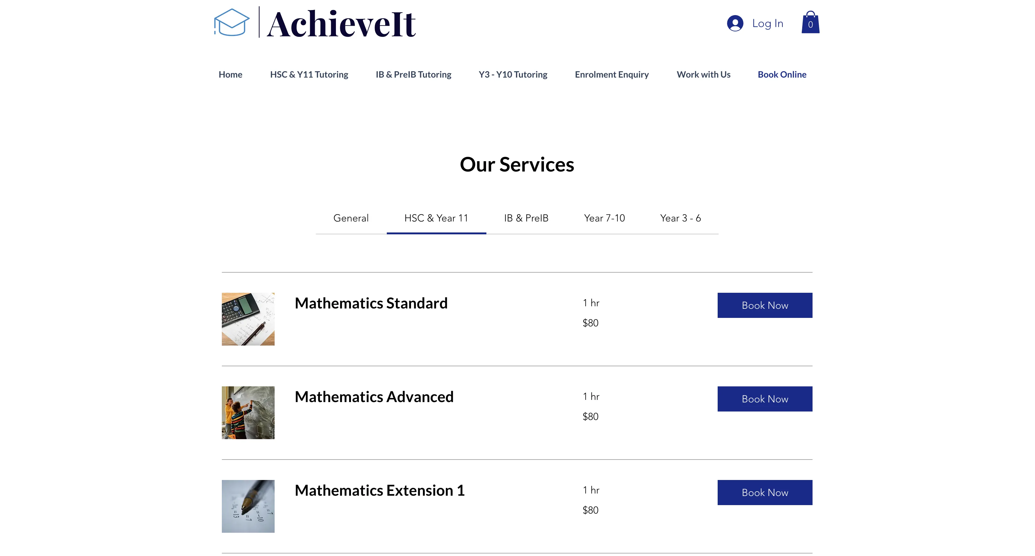 AchieveIt Bookings — An online booking system for a private tutoring company.